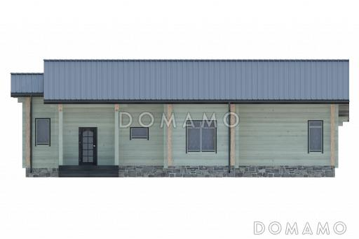 Проект уютного одноэтажного дома из клееного бруса / Фасад 3