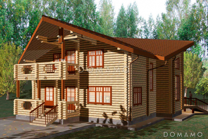 Проект двухэтажного дома с балконом, со вторым светом 