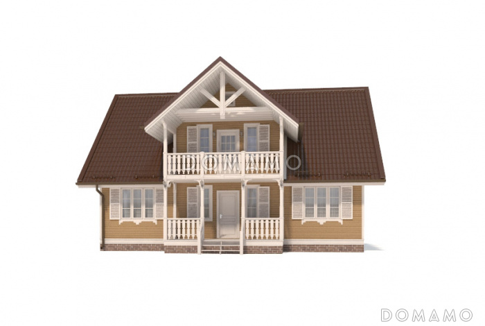 Проект дома из бруса с гардеробной комнатой