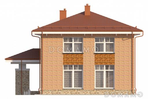 Проект двухэтажного дома с  небольшим кабинетом на втором этаже / Фасад 2