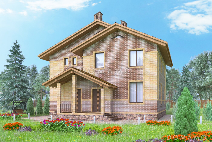 Проект практичного двухэтажного коттеджа для большой семьи