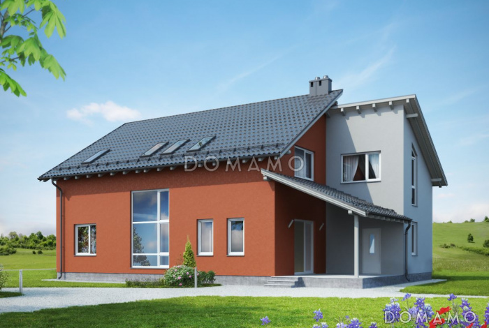 Проект дома из панелей SIP с четырьмя просторными спальными комнатами на мансардном этаже