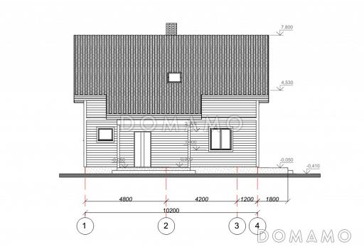 Проект кирпичного дома с высокой энергоэффективностью / Входной фасад