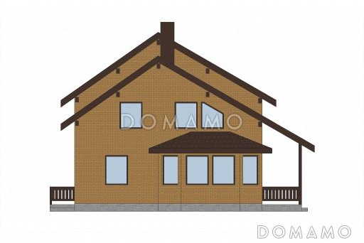 Проект каркасного дома с постирочной на мансардном этаже / Фасад 4