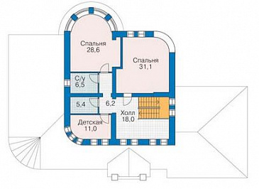 Проект жилого дома с гаражом / План 2 этажа