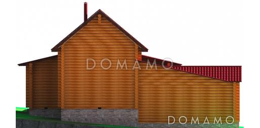 Проект бани с бассейном и жилой комнатой / Фасад 4