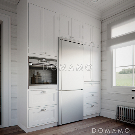 Проект изумительного белого цвета дома из клееного бруса