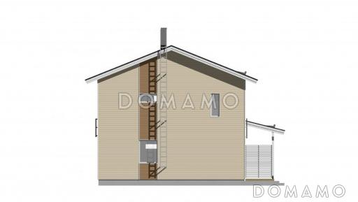 Проект каркасного дома со вторым светом над гостиной / Фасад 4