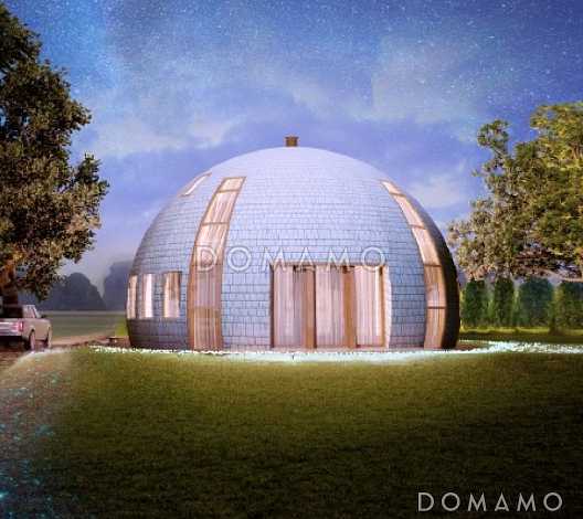 Проект круглого в плане дома с большими спальными комнатами