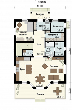 Октябрь / План 1 этажа