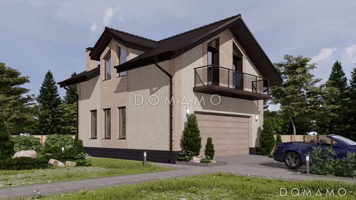 Проект гаража на два машиноместа с мансардой