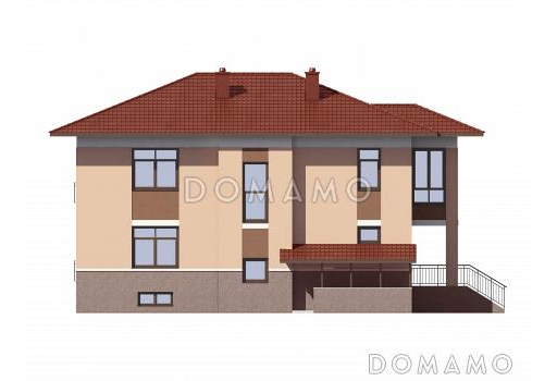 Проект кирпичного трехэтажного особняка / Фасад 3