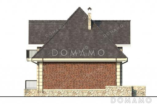 Проект дома со спортзалом и постирочной в подвале, 6 комнатами и террасой / Фасад 4