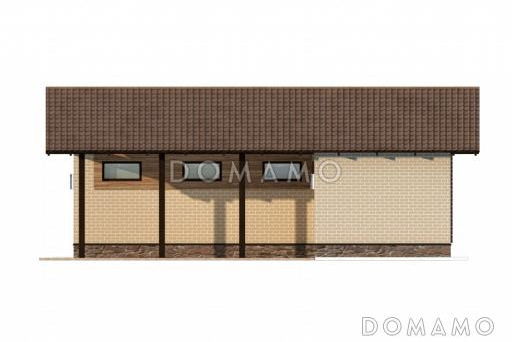Проект гаража с навесом и подсобным помещением / Фасад 2