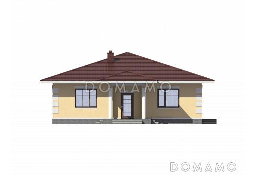 Проект одноэтажного дома по технологии ЛСТК с тремя спальнями / Фасад 4