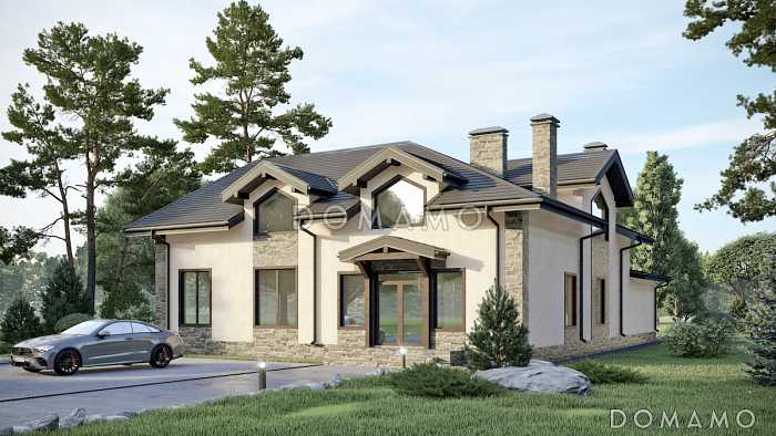 Проект дома с подвалом, сауной, 4 спальнями и вторым светом