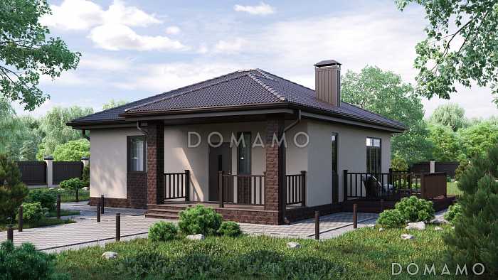 Проект одноэтажного дома в современном стиле