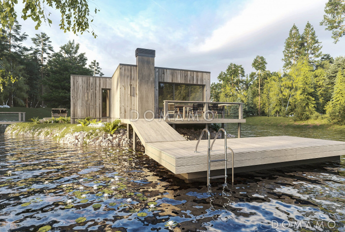 Проект кирпичного банного комплекса с сауной, хамамом и террасами