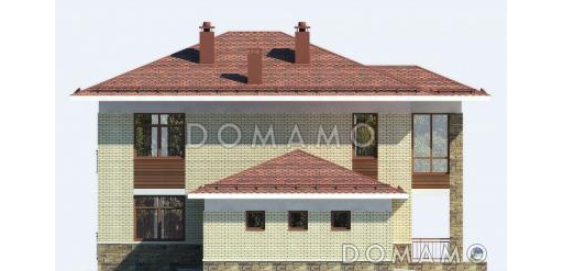 проект двухэтажного дома с большой гостинной и гаражом на две машины / Фасад 4