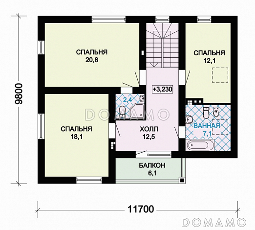 Проект комфортабельного дома из СИП панелей / План мансардного этажа