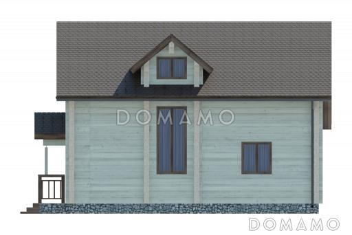 Проект небольшого дома с четырьмя спальнями на втором этаже / Фасад 3