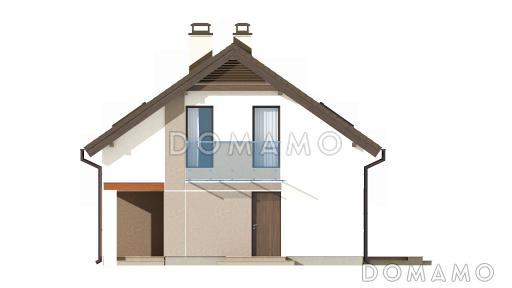 Проект одноэтажного мансардного дома из кирпича с просторной светлой гостиной / Фасад 3