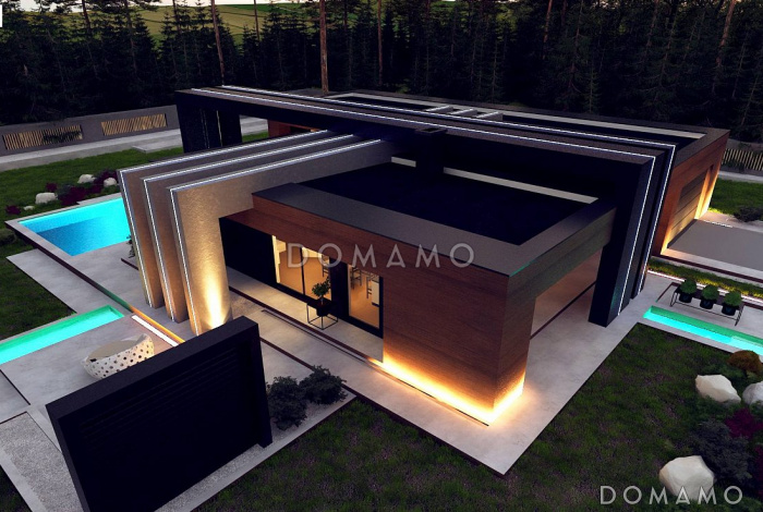 Проект просторного одноэтажного дома из кирпича для большой семьи