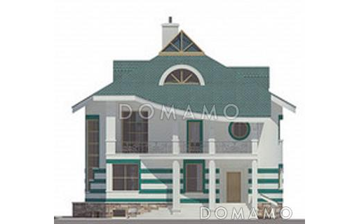 Проект современного дома с мансардным и цокольным этажом / Фасад 1