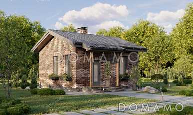 Проект компактной одноэтажной бани в классическом стиле с большой комнатой отдыха