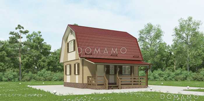 Проект дома с двухцветной отделкой фасада