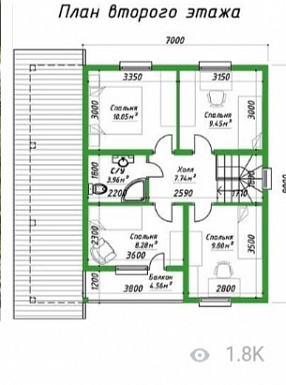 ИП Леонов О.В. / План мансардного этажа