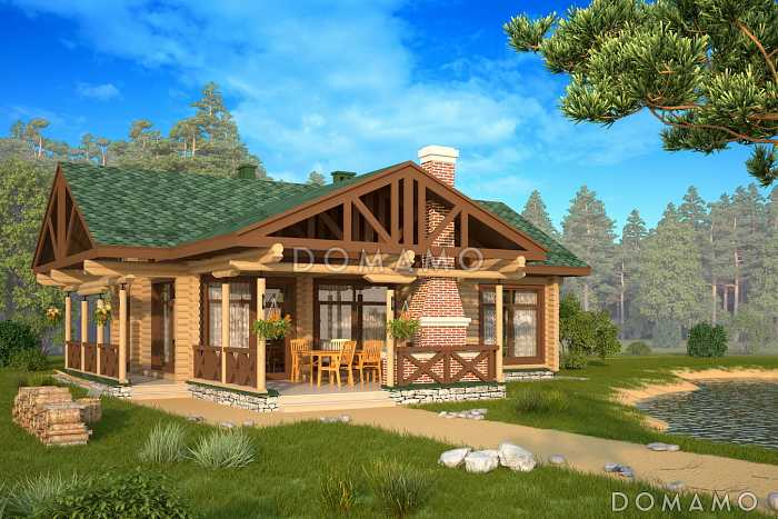 Проект бани с террасой и бассейном