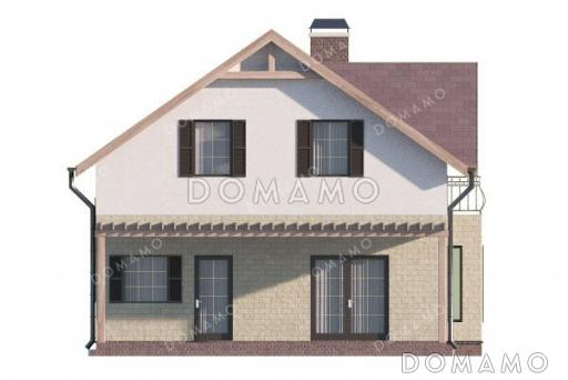 Проект дома с 3 спальнями, гостевой и просторной кухней-гостиной / Фасад 3