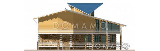 Проект дома для отдыха с мансардой, террасой и эркером / Фасад 6