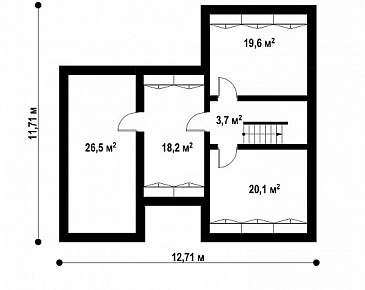 Проект двухэтажного дома с подвалом, гаражом, террасой, балконом / План цокольного этажа