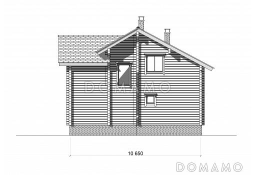 Проект коттеджа в брусовом исполнением с террасой / Фасад 3