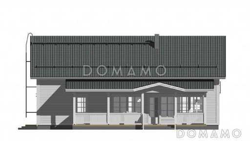 Проект каркасного дома с просторной душевой на втором этаже / Фасад 1