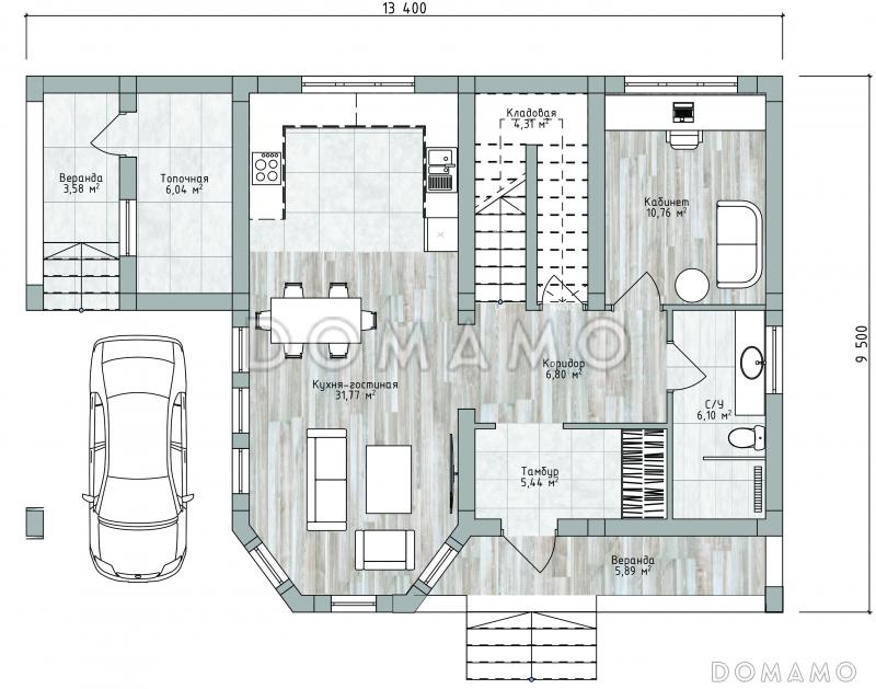 ДД-190 / План 1 этажа