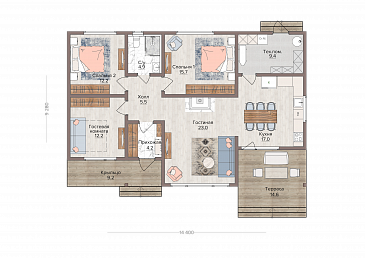 BRICK HOUSE 128 / План 1 этажа