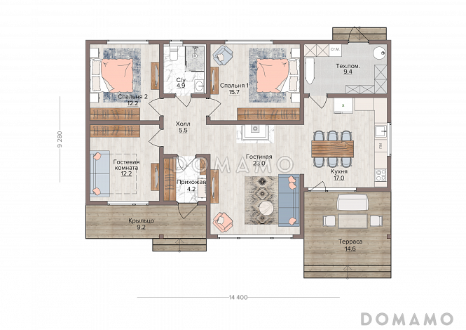 BRICK HOUSE 128 / План 1 этажа