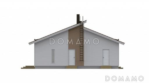 Проект одноэтажного каркасного дома с отдельным входом в маленькую котельную / Фасад 2