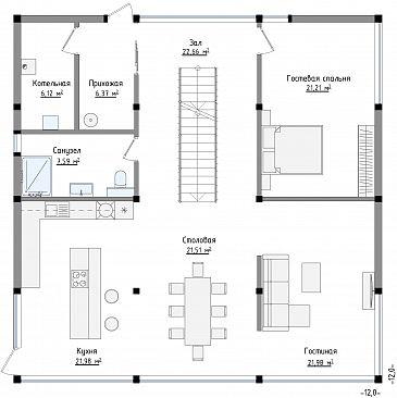 SCANDI 229 / План 1 этажа