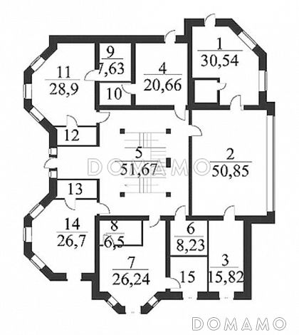 Проект двухэтажного дома из кирпича с комнатой для прислуги / План 2 этажа