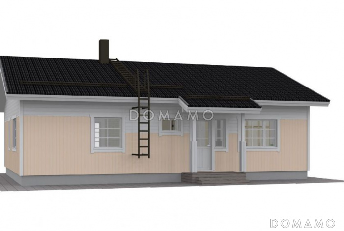 Проект одноэтажного каркасного дома с двумя спальнями