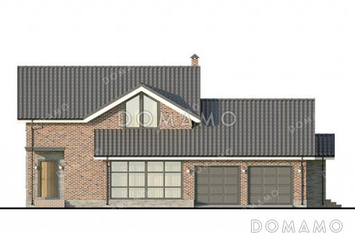 Проект загородного дома с 3 спальнями, изолированной кухней, гаражом на 2 машины и мастерской / Фасад 2