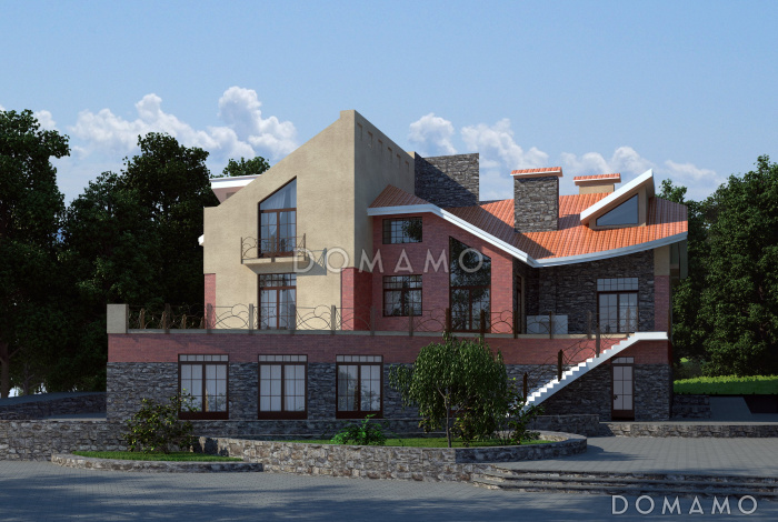 Проект комфортабельного дома с баней, бассейном, сауной и огромной террасой с барбекю