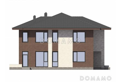 Проект двухэтажного дома из СИП панелей / Фасад 4