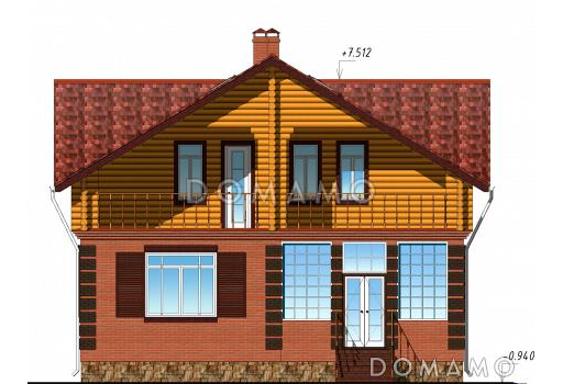 Проект одноэтажного дома с просторной мастерской на мансардном этаже / Фасад 1