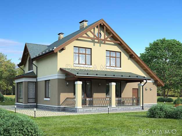 Проект дома из SIP панелей для постоянного проживания с гаражом для одной машины