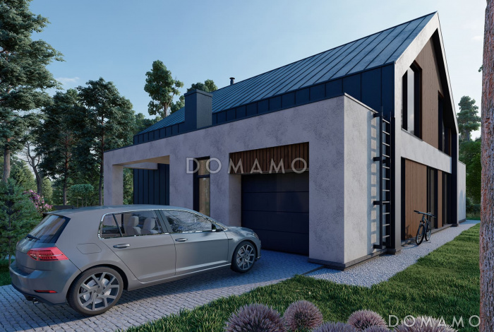 Проект кирпичного дома барнхаус с 3 спальнями на мансарде, сауной и тренажерным залом